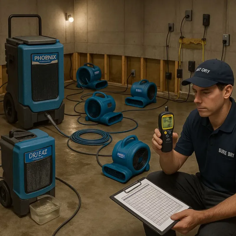 Structural Drying and Dehumidification process in Pineville, WV